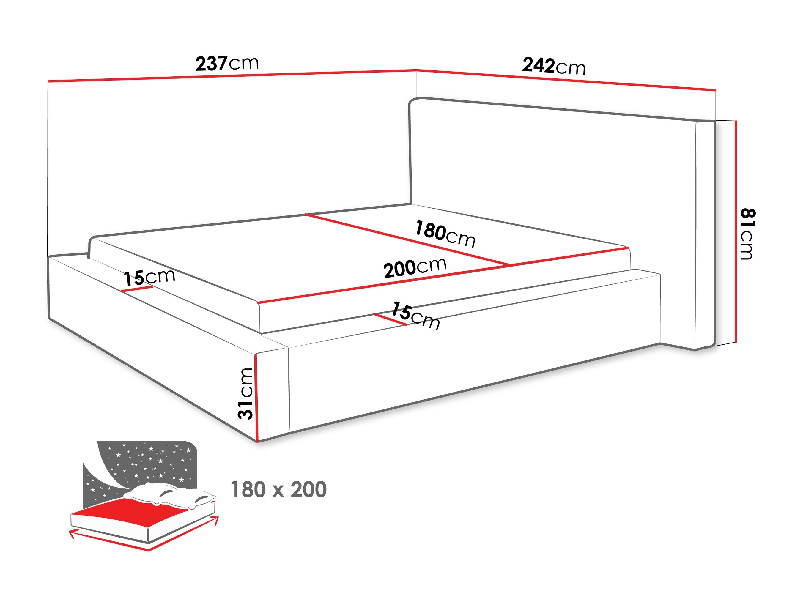 Bed TrendyNest 136 (Lumo 65)