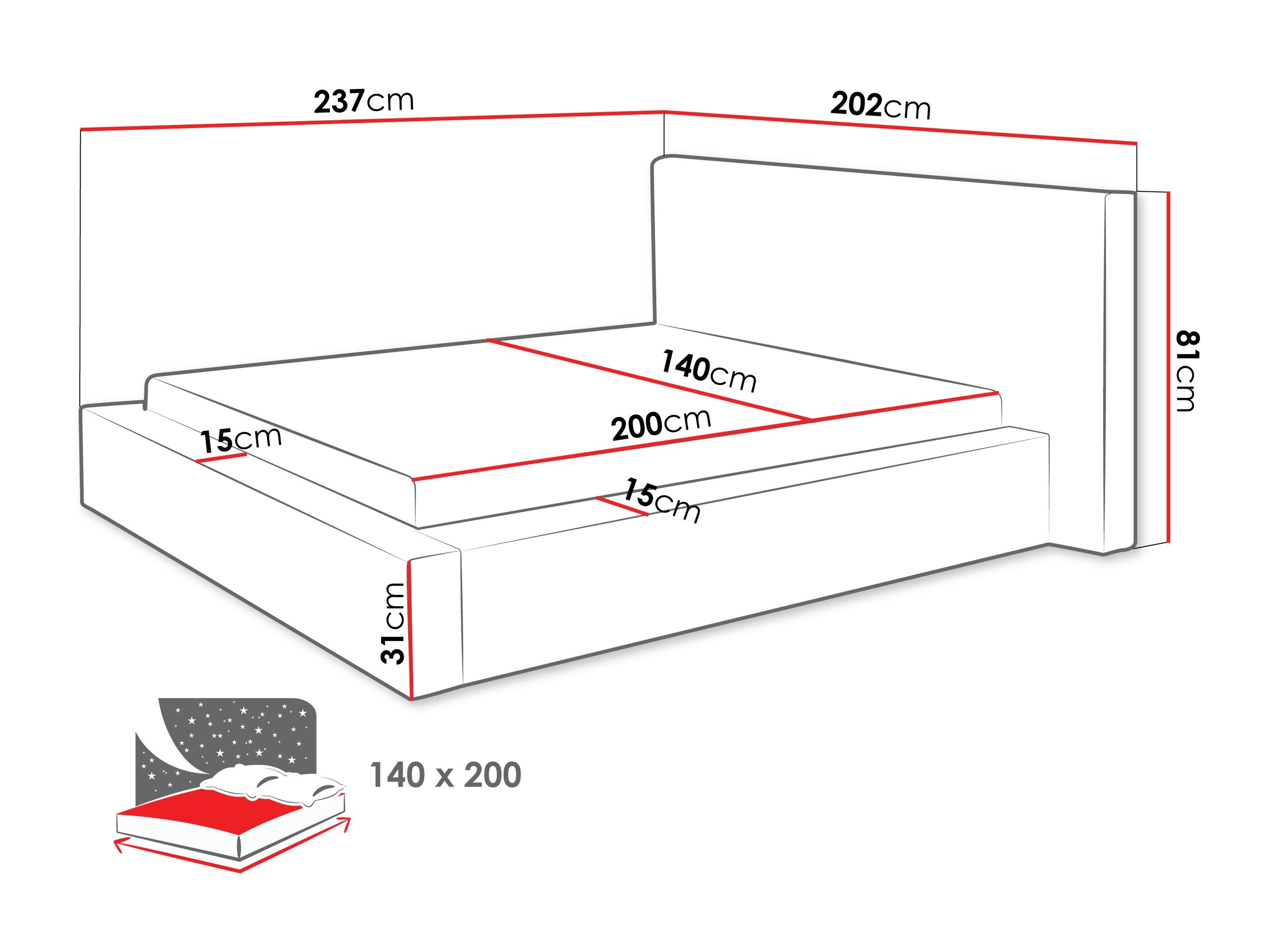 Bed TrendyNest 136 (Margo 227.09)