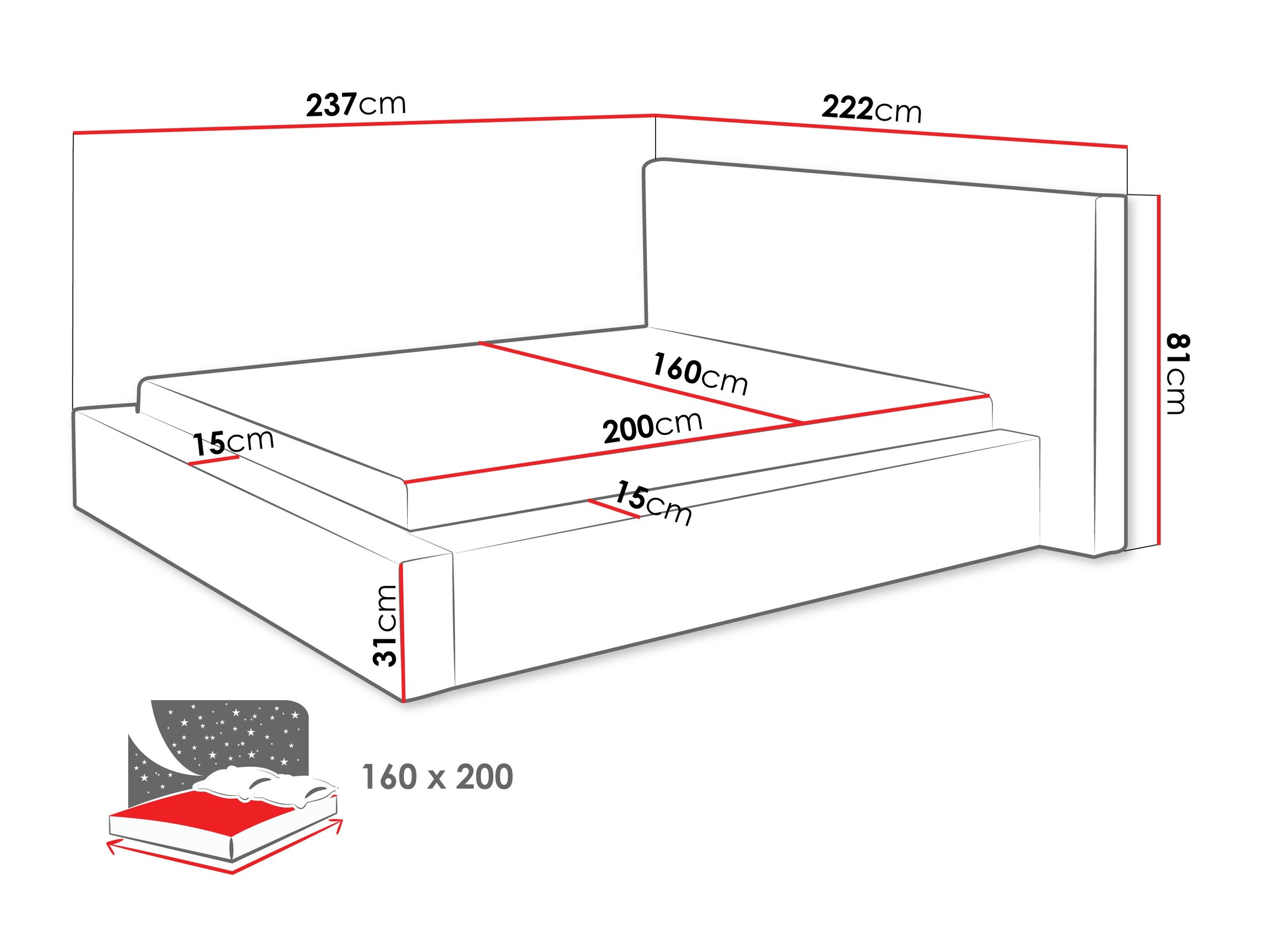Bed TrendyNest 136 (Margo 227.11)