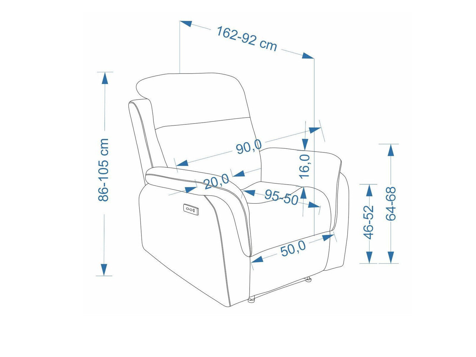 Relaxfauteuil Houston 2216 (Vinci 26)