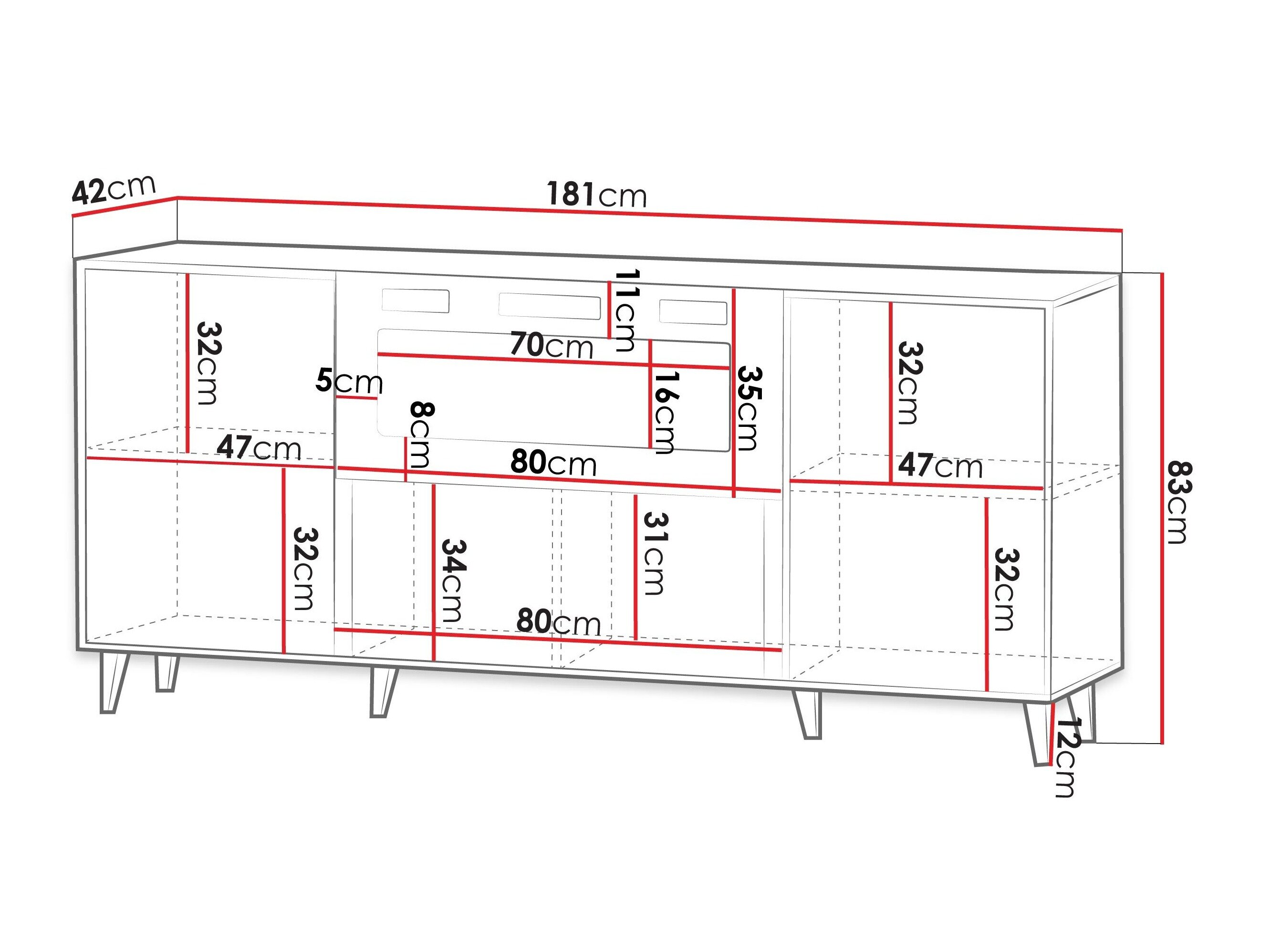 Dressoir Comes I (Antraciet)