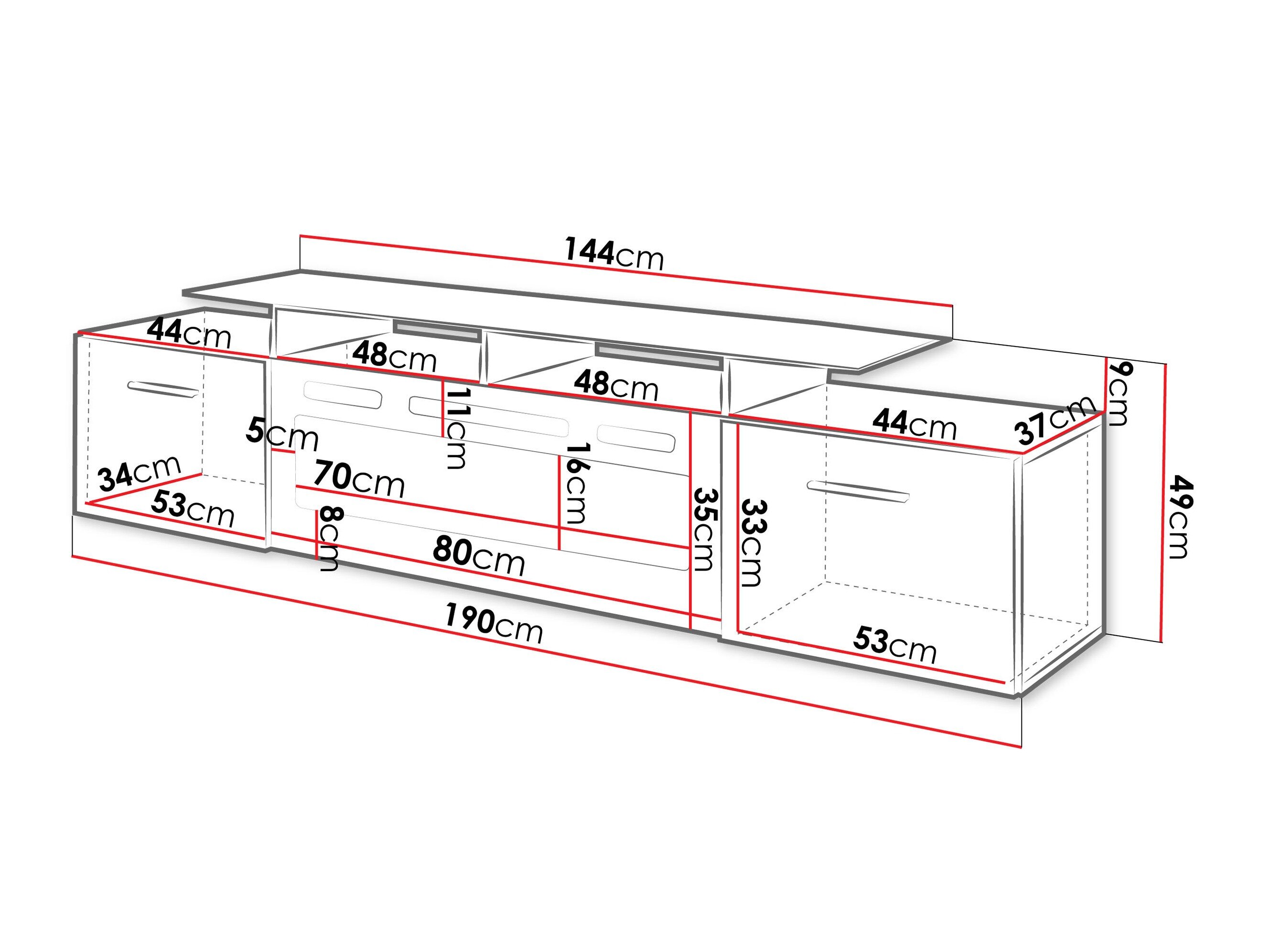 TV-meubel Numerus (Wit + Glanzend wit)