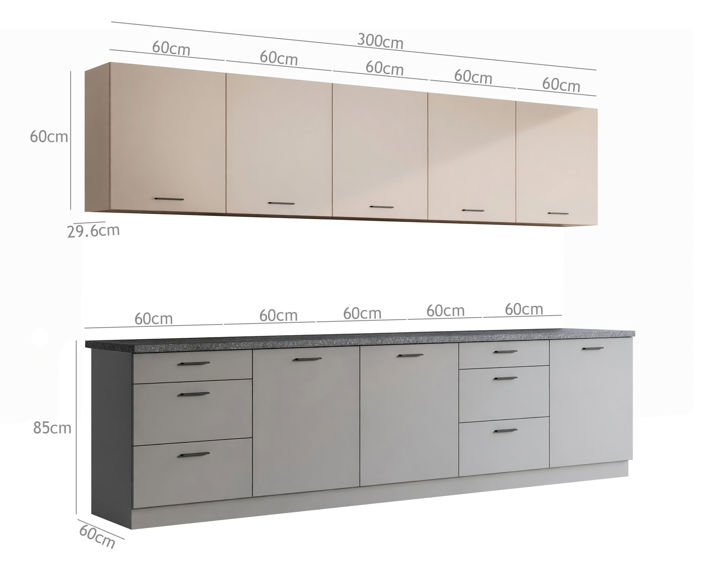 Modulaire keukenset Ati Cashmere Grey 101