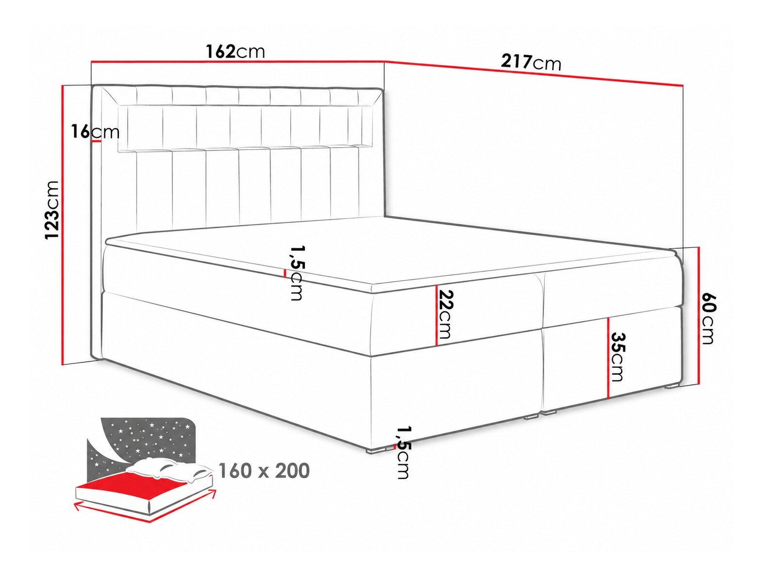 Boxspring Pomum (Magic Velvet 2217)