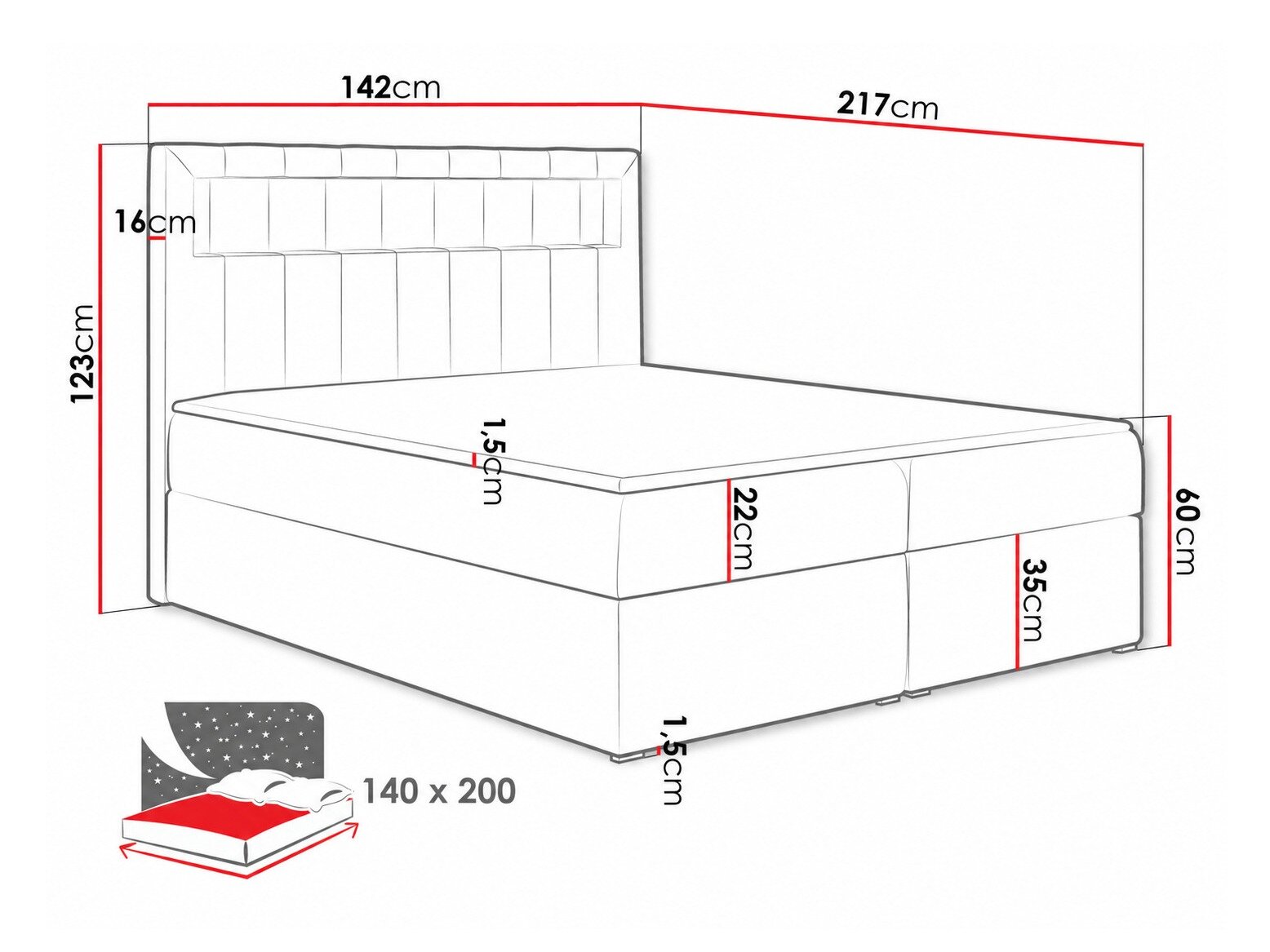 Boxspring Pomum (Magic Velvet 2239)