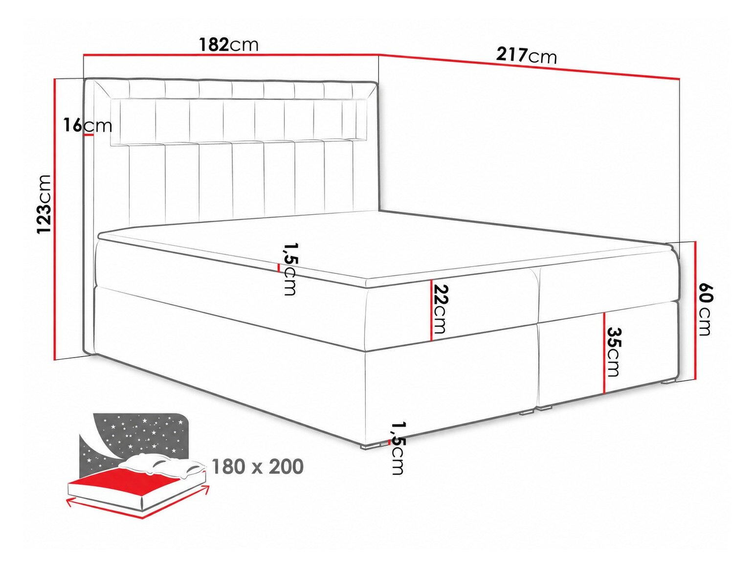 Boxspring Pomum (Velutto 11)