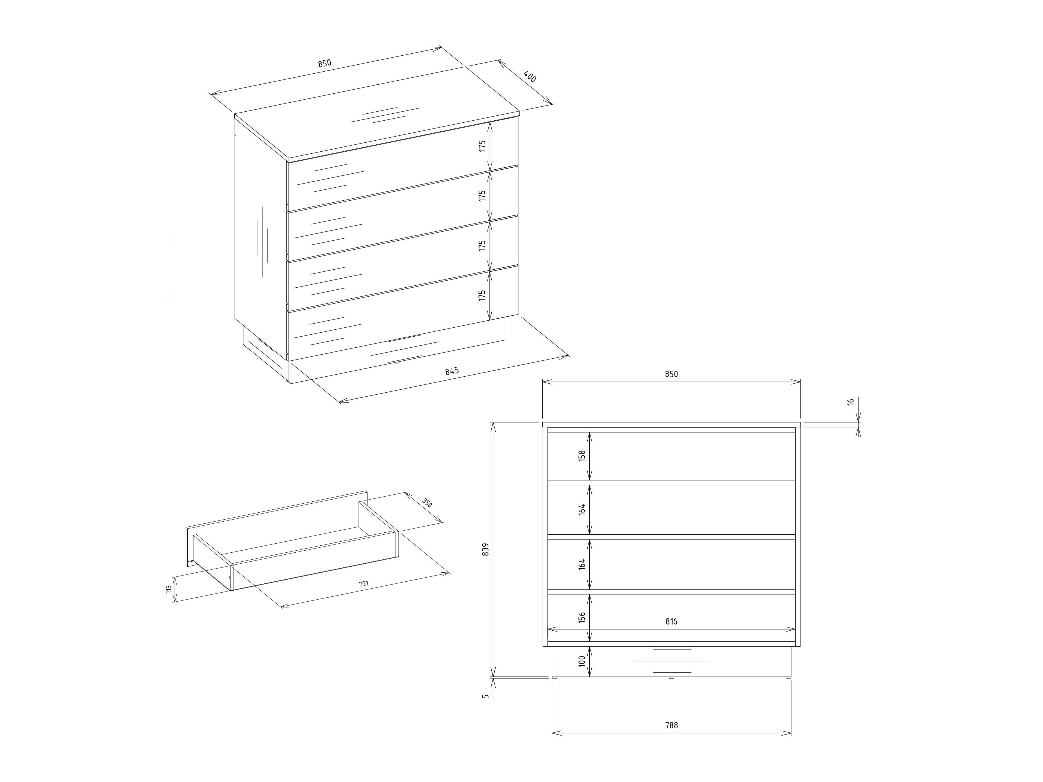 Ladekast Mandeville 406 (Wit)