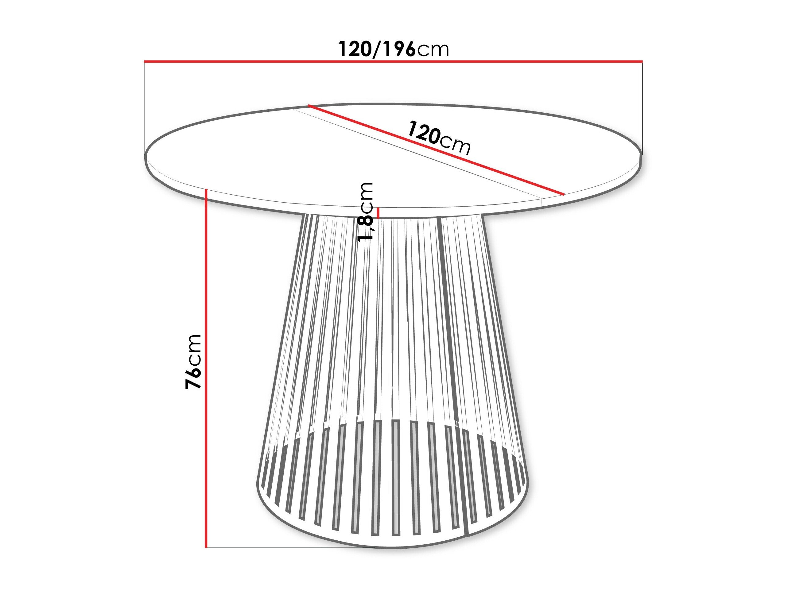 Tafel Prudentia II (Licht travertin + Bruin)