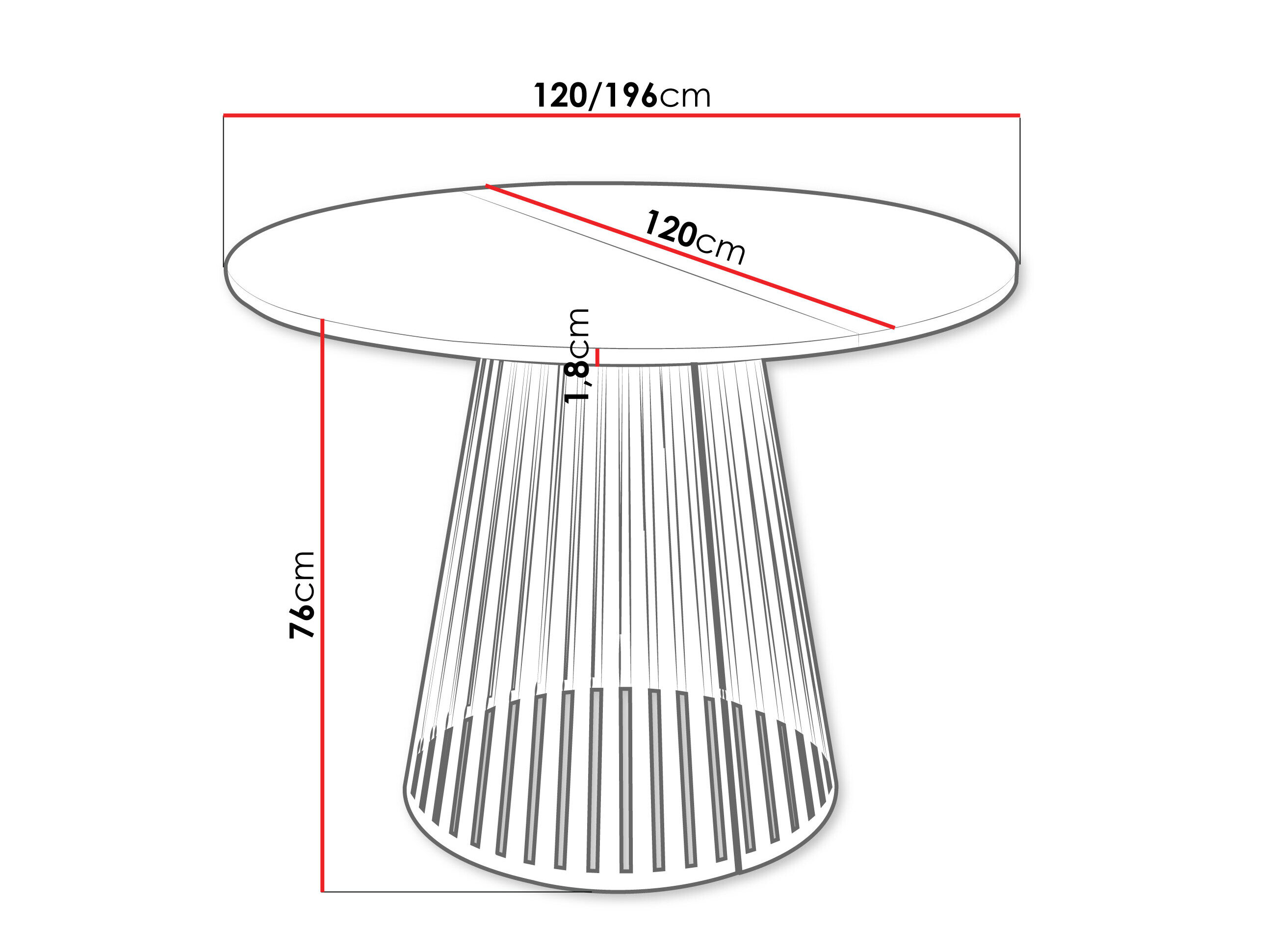 Tafel Prudentia II (Licht travertin + Zwart)
