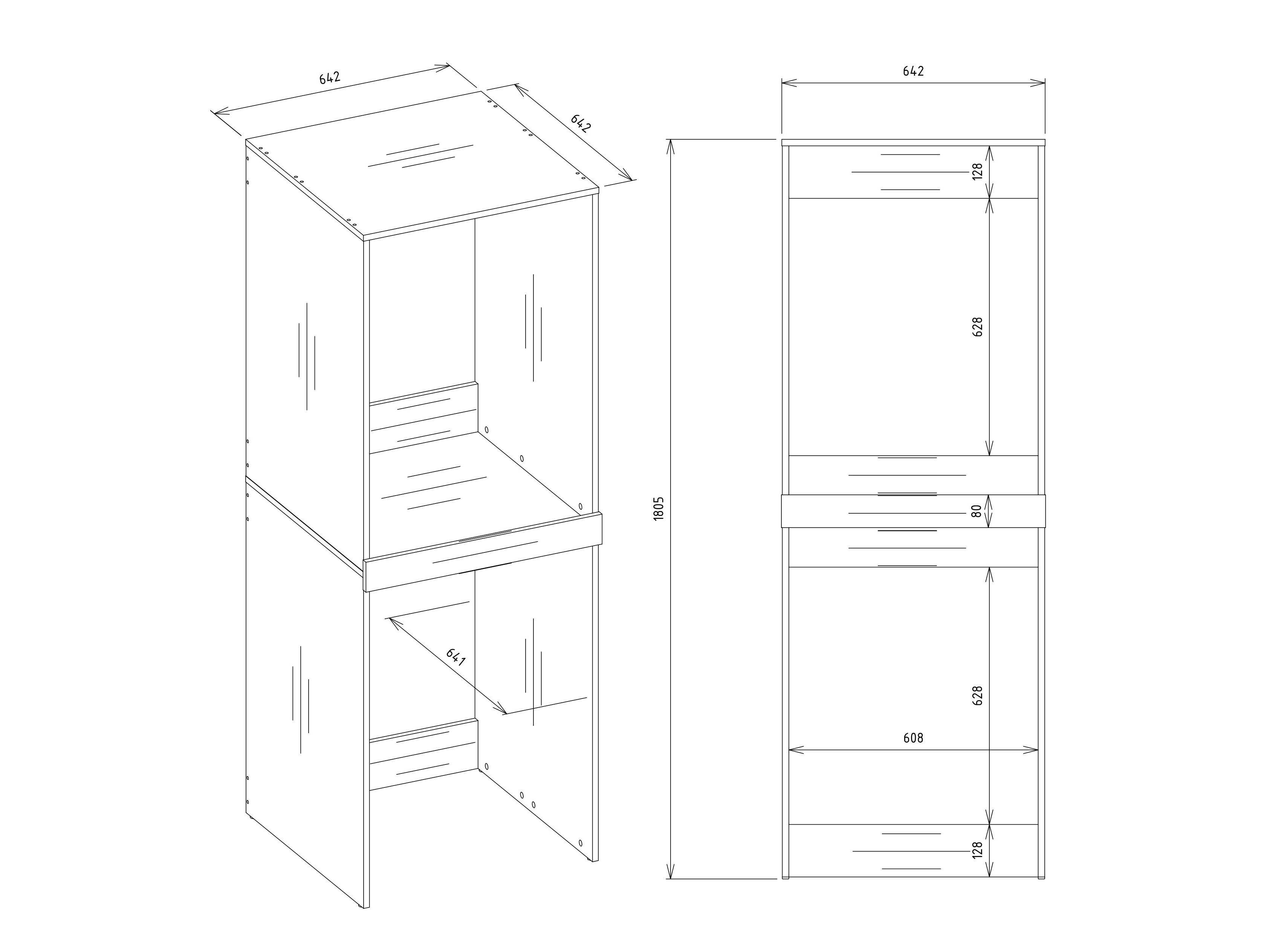 Plank voor de badkamer Balelbo 108 (Antraciet + Artisan eiken)