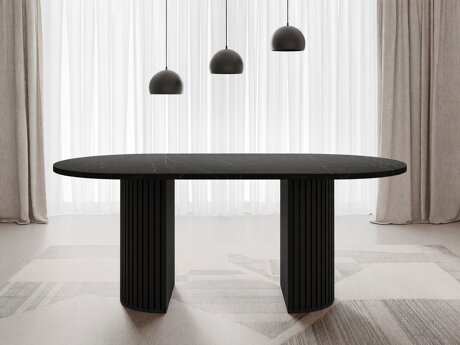Tafel Comfivo Ulma (Zwart marmer + Zwart)