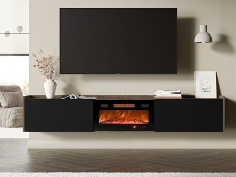 TV-meubel Charlotte 215 (Zwart + Notenhout)