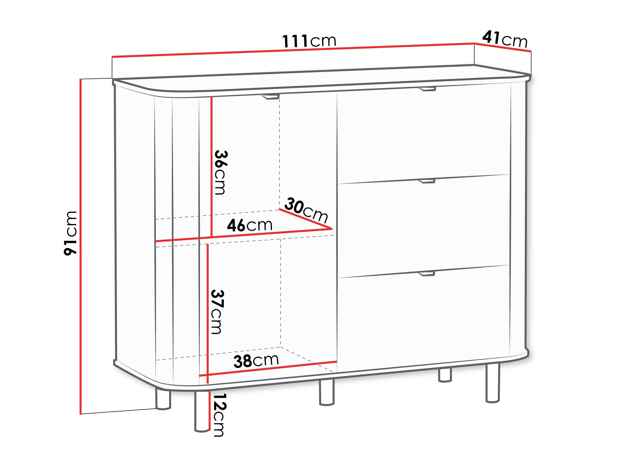 Ladekast Larala 102 (Wit)