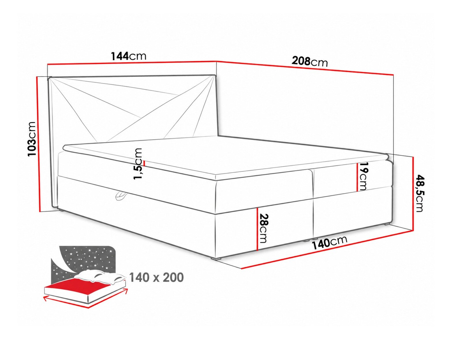 Boxspring Pons II (Kronos 15)