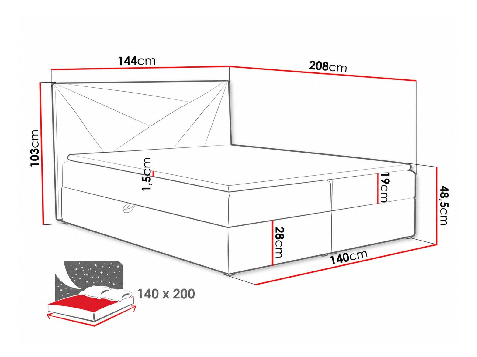Boxspring Pons II (Kronos 27)
