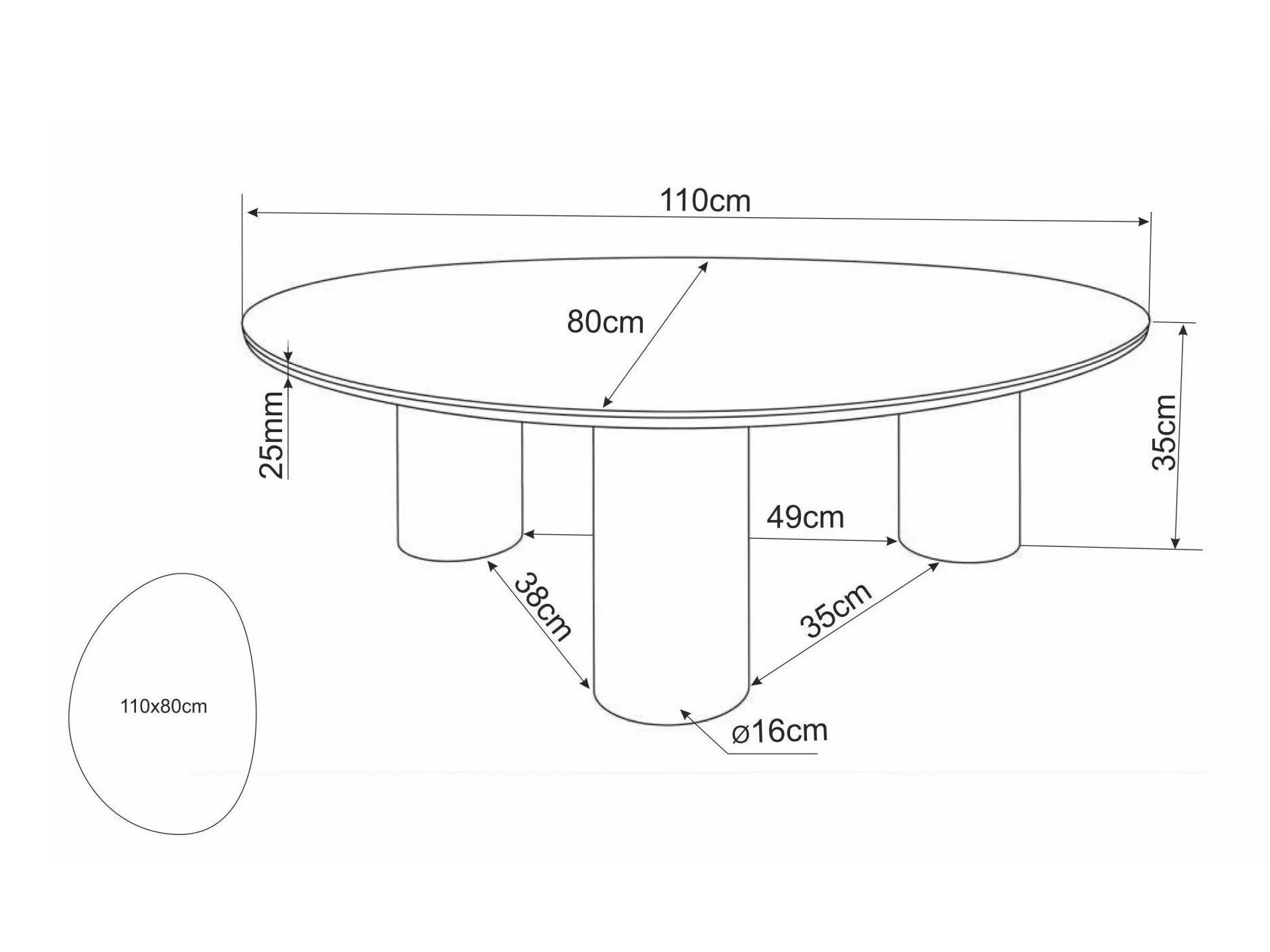 Salontafel Detroit 1064 (Steenpatroon + Donker walnoot)