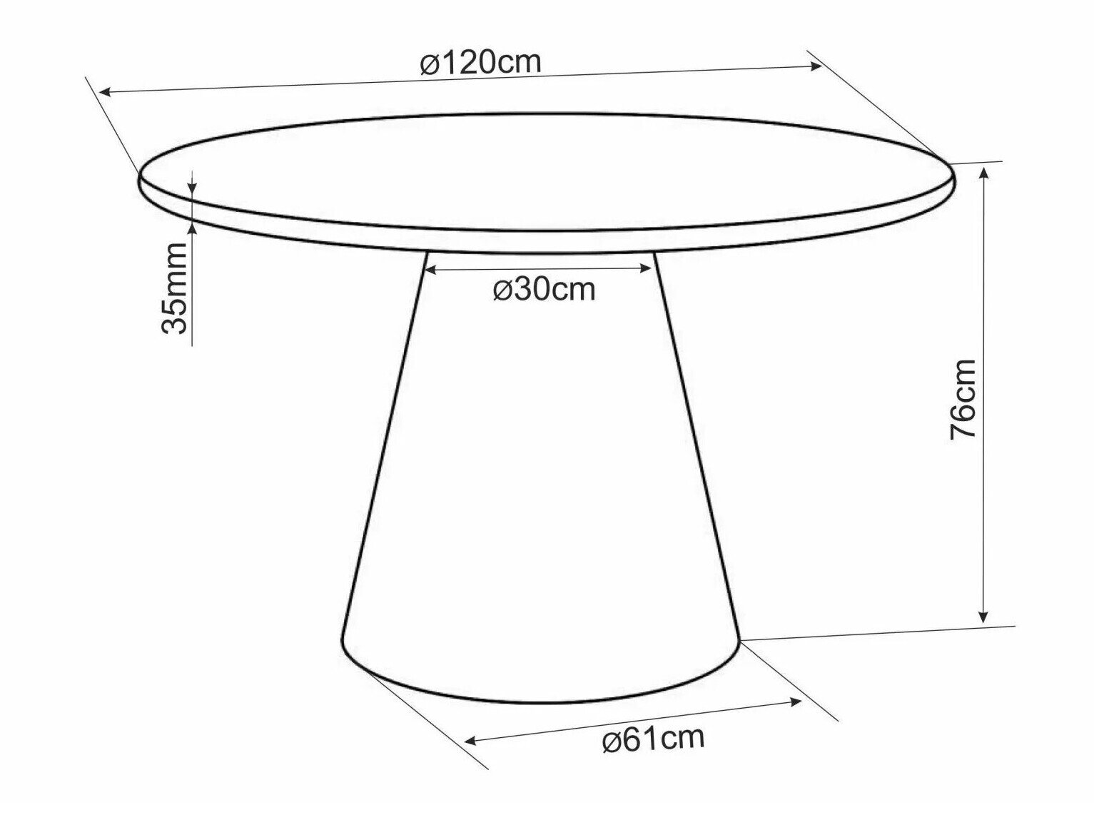 Tafel Detroit 1069 (Ecru wit)