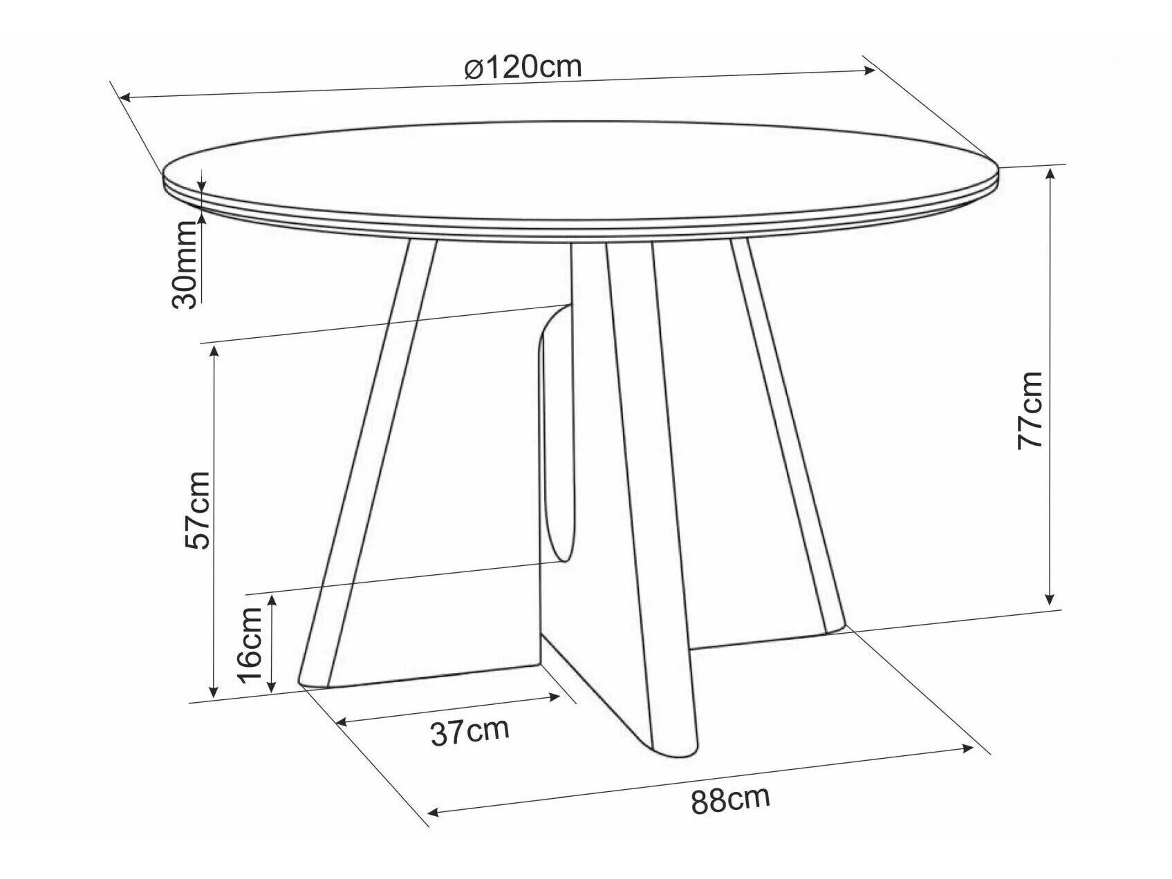 Tafel Detroit 1073 (Steenpatroon + Eiken)