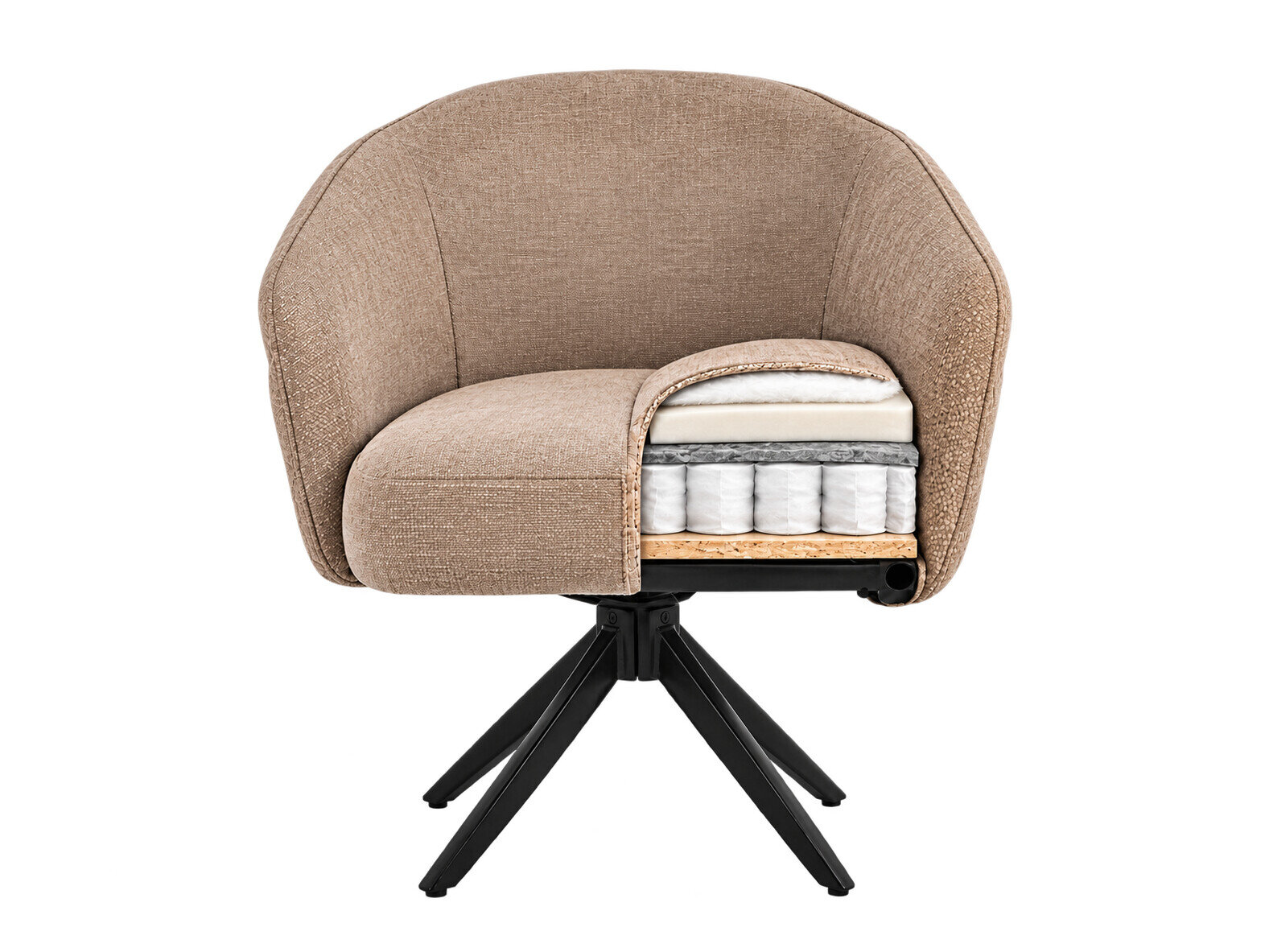Stoel Detroit 953 (Licht beige + Zwart)
