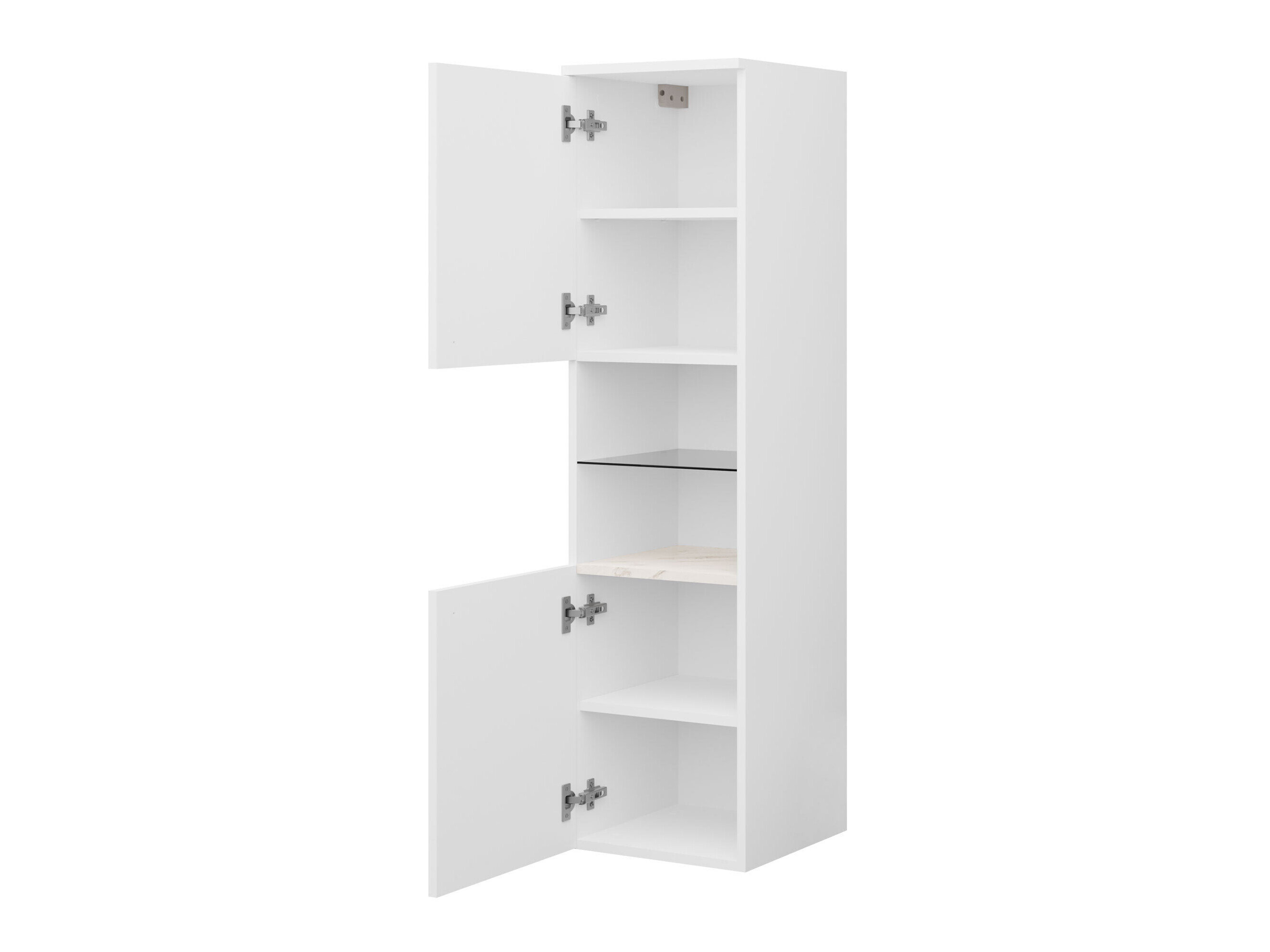 Wand badkamermeubel Salus (Zwart + Zwart marmer)