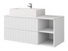 Hangend badkamermeubel voor wastafel Nauta (Wit + Wit marmer)