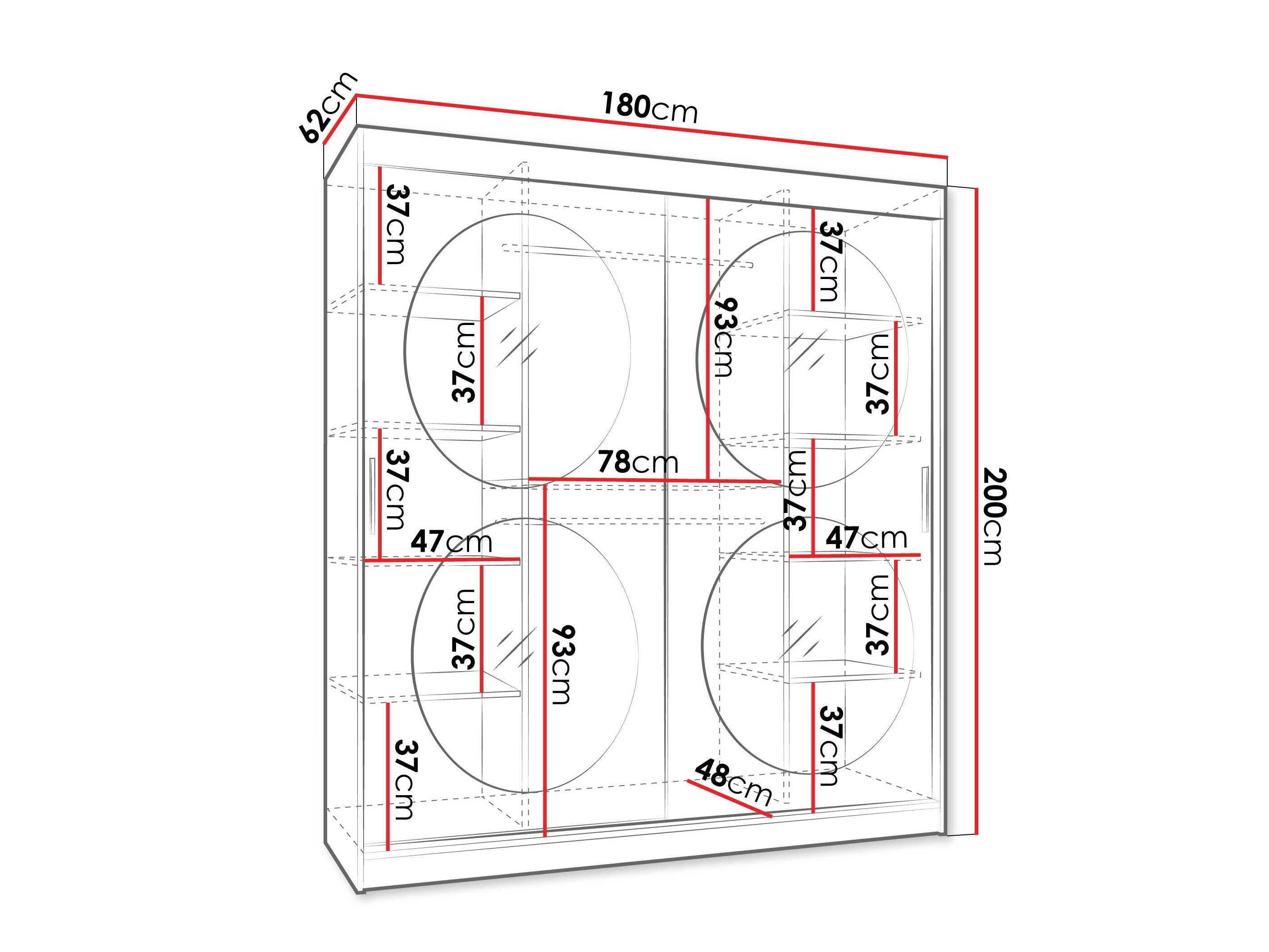 Kledingkast Hartford 529 (Zwart)
