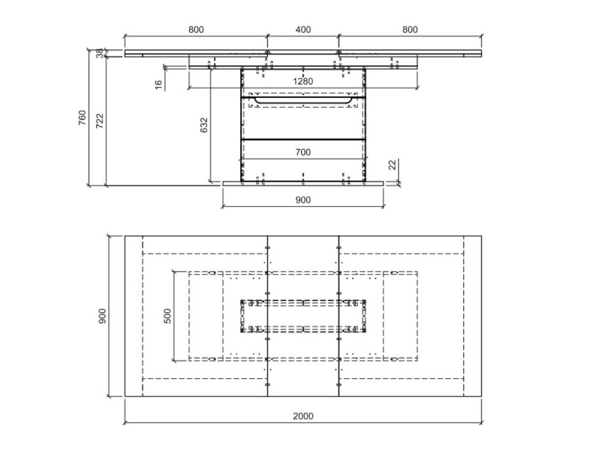 Tafel Deldori 100 (Notenhout + Kasjmier)