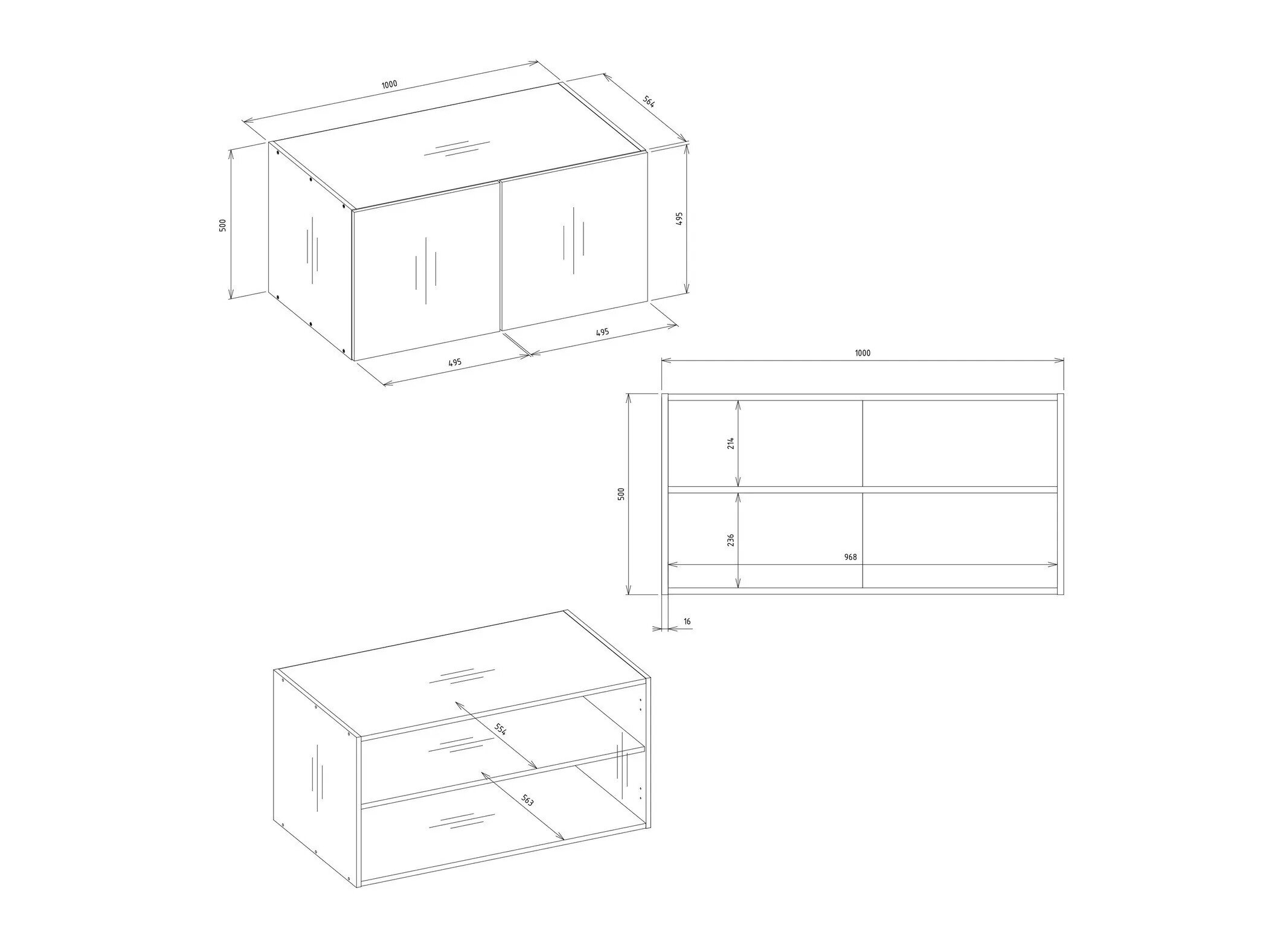 Kledingkast Mandeville 400 (Wit + Zwart)