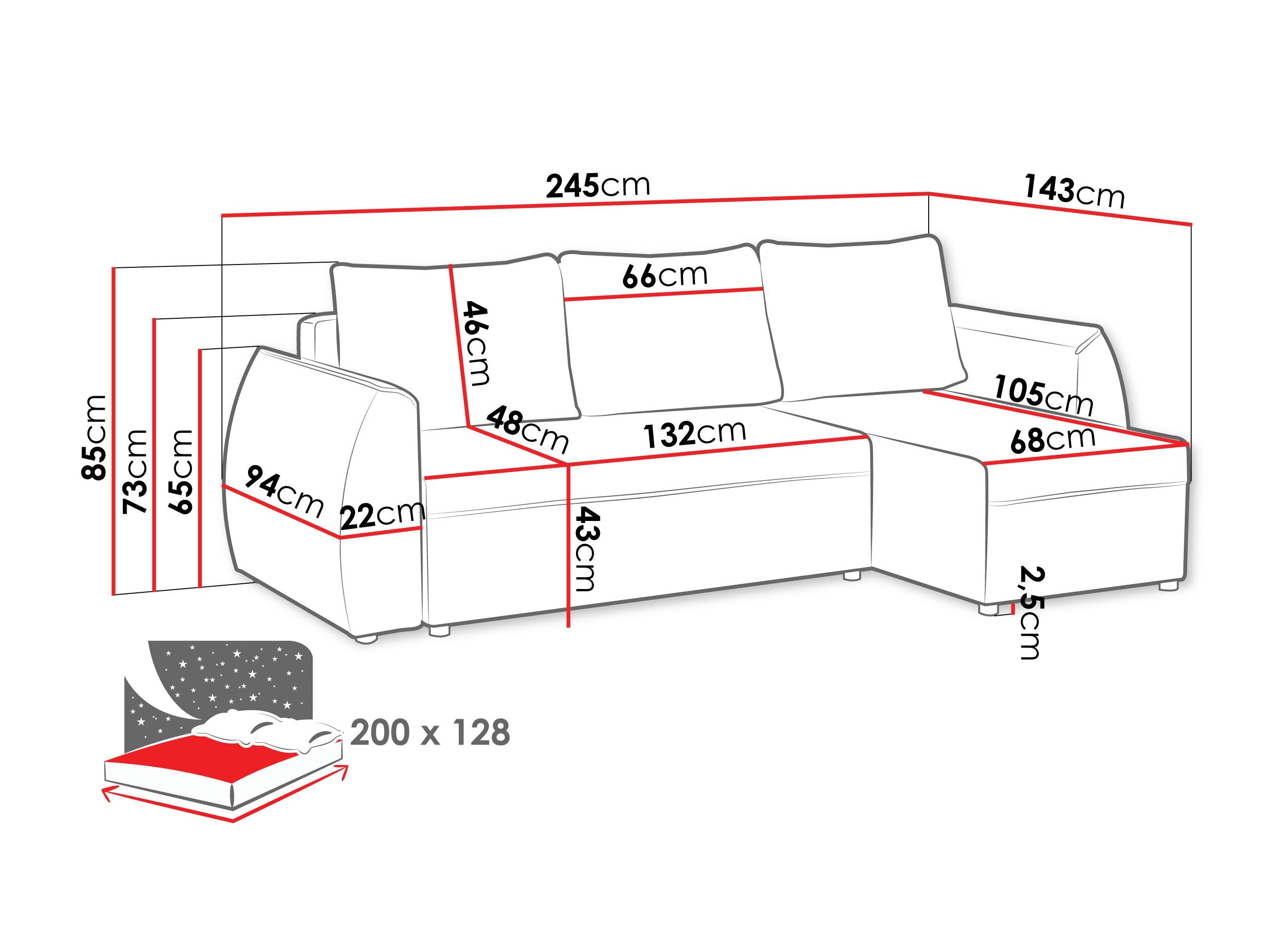Hoekbank Vineland 176 (Lumo 30)