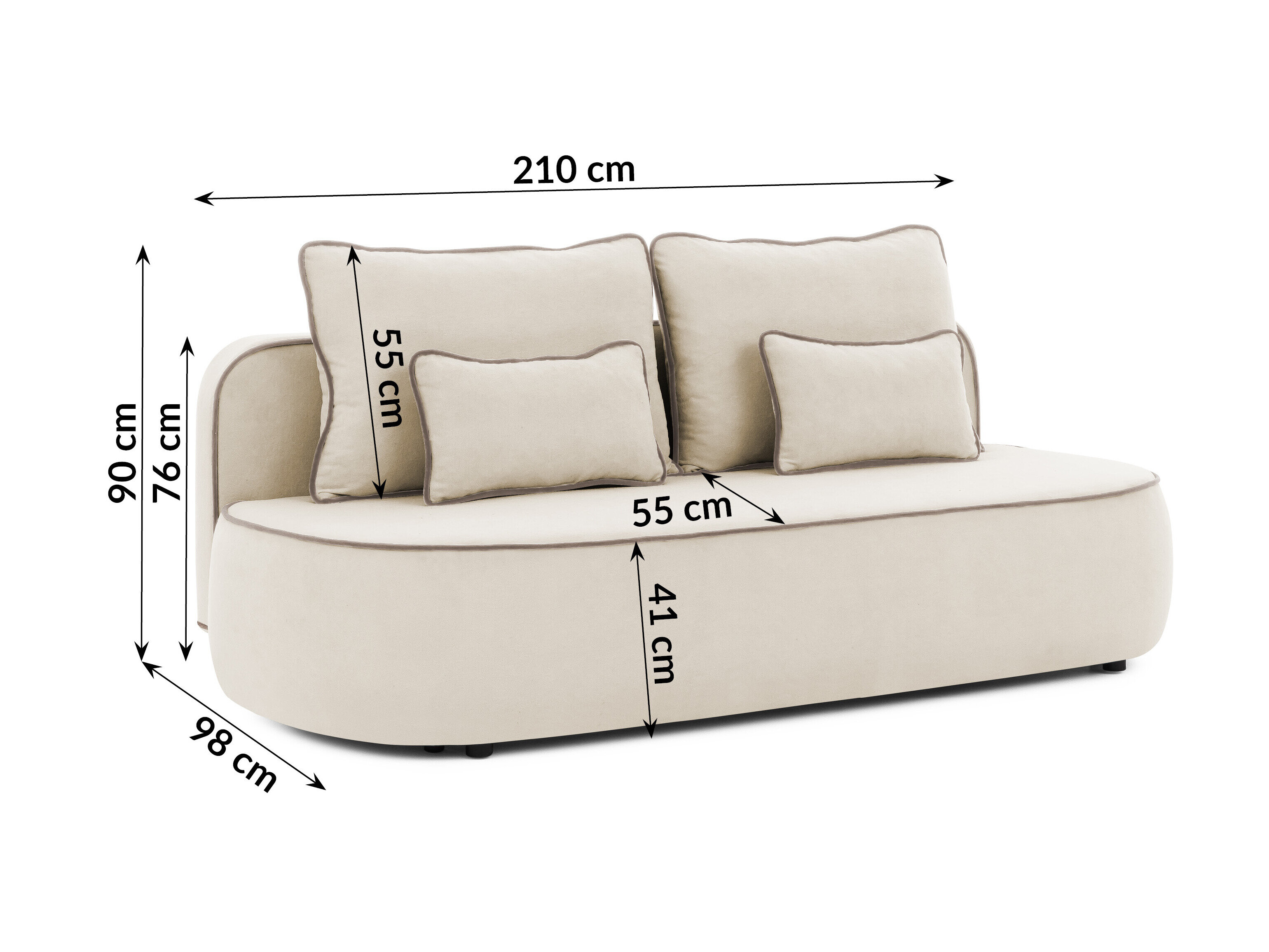 Slaapbank Rocklin 243 (Soft 02 + Soft 04)