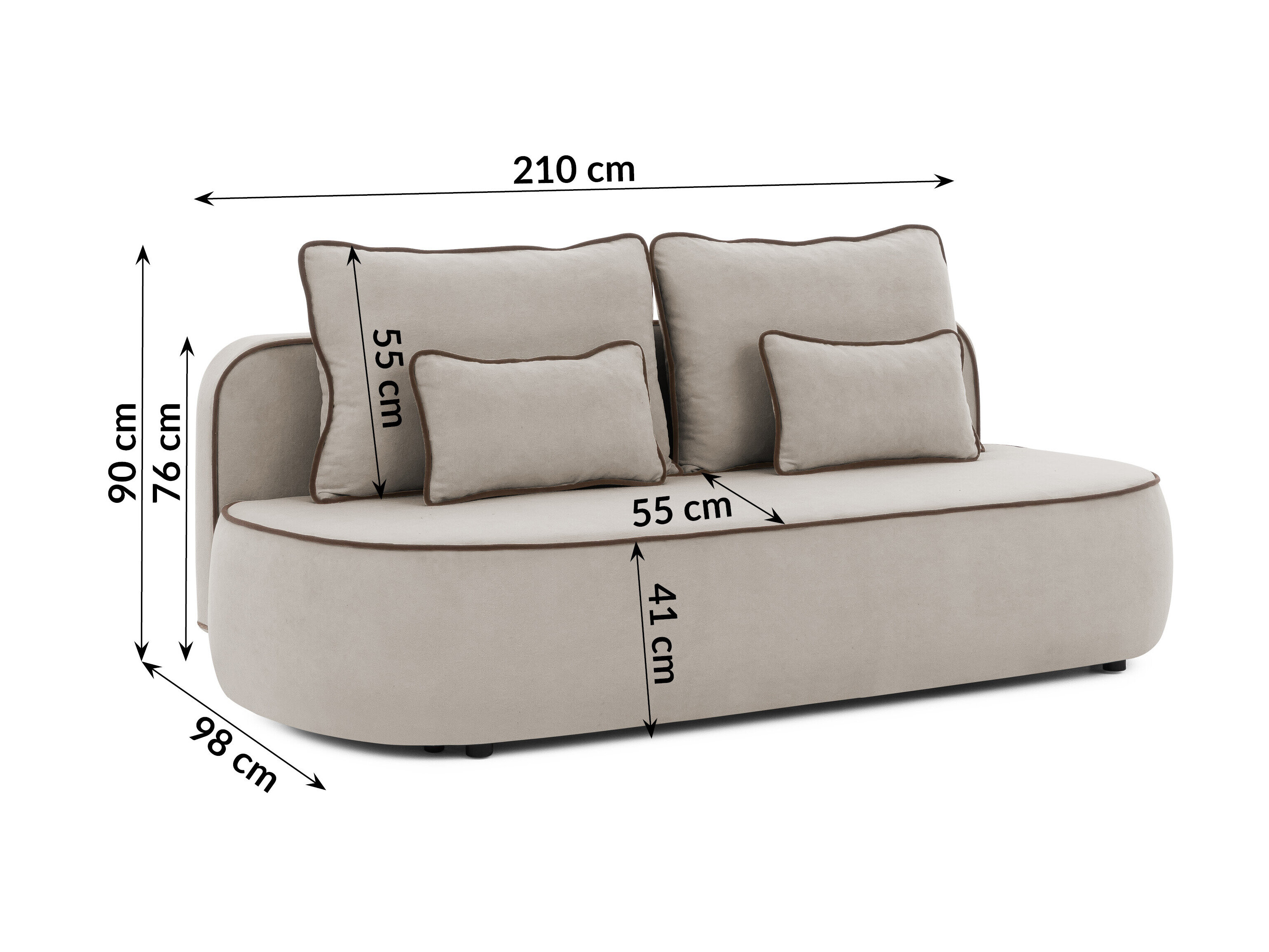 Slaapbank Rocklin 243 (Soft 04 + Soft 06)
