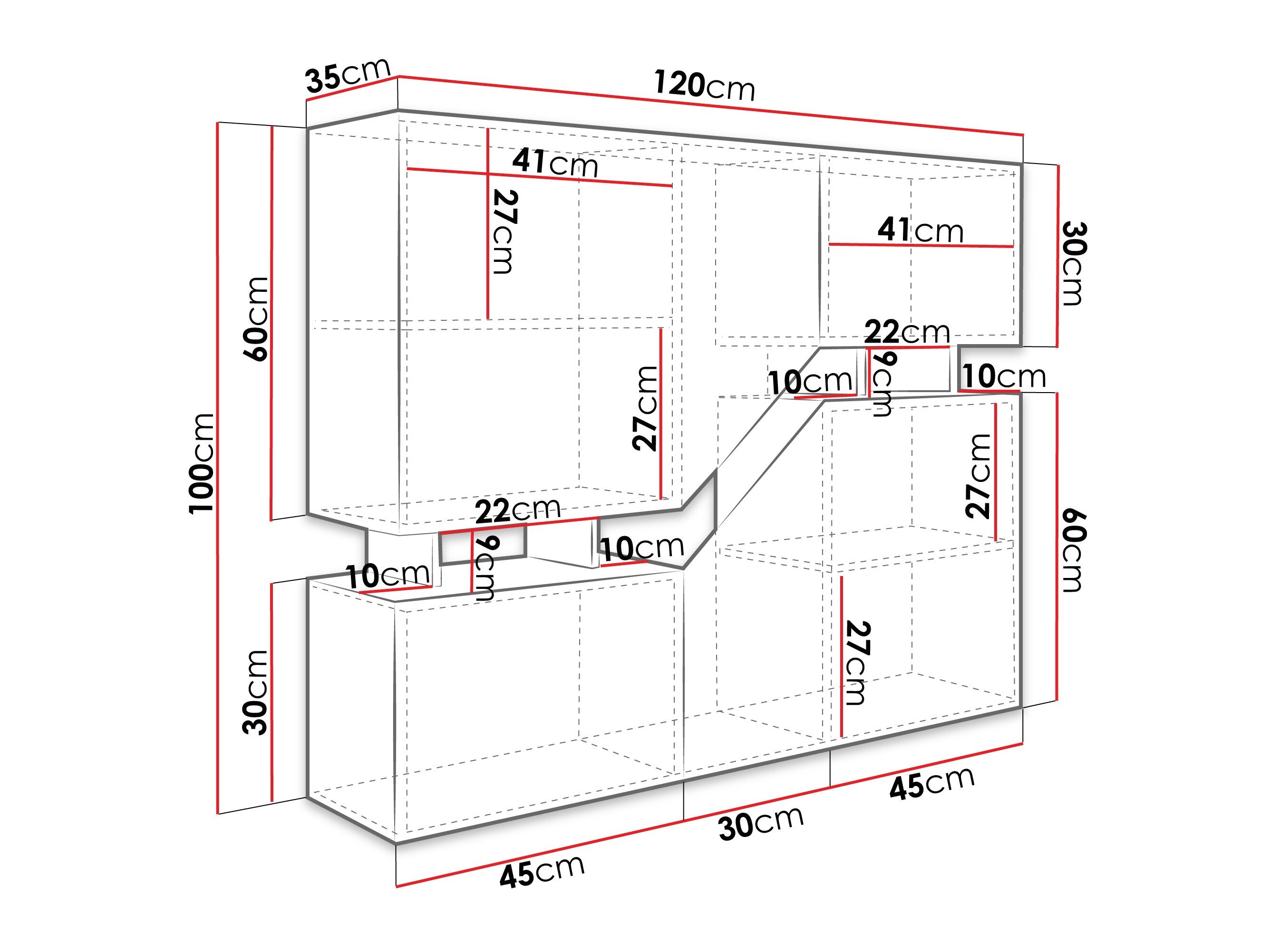 Dressoir Comfivo Daldune (Notenhout + Zwart)