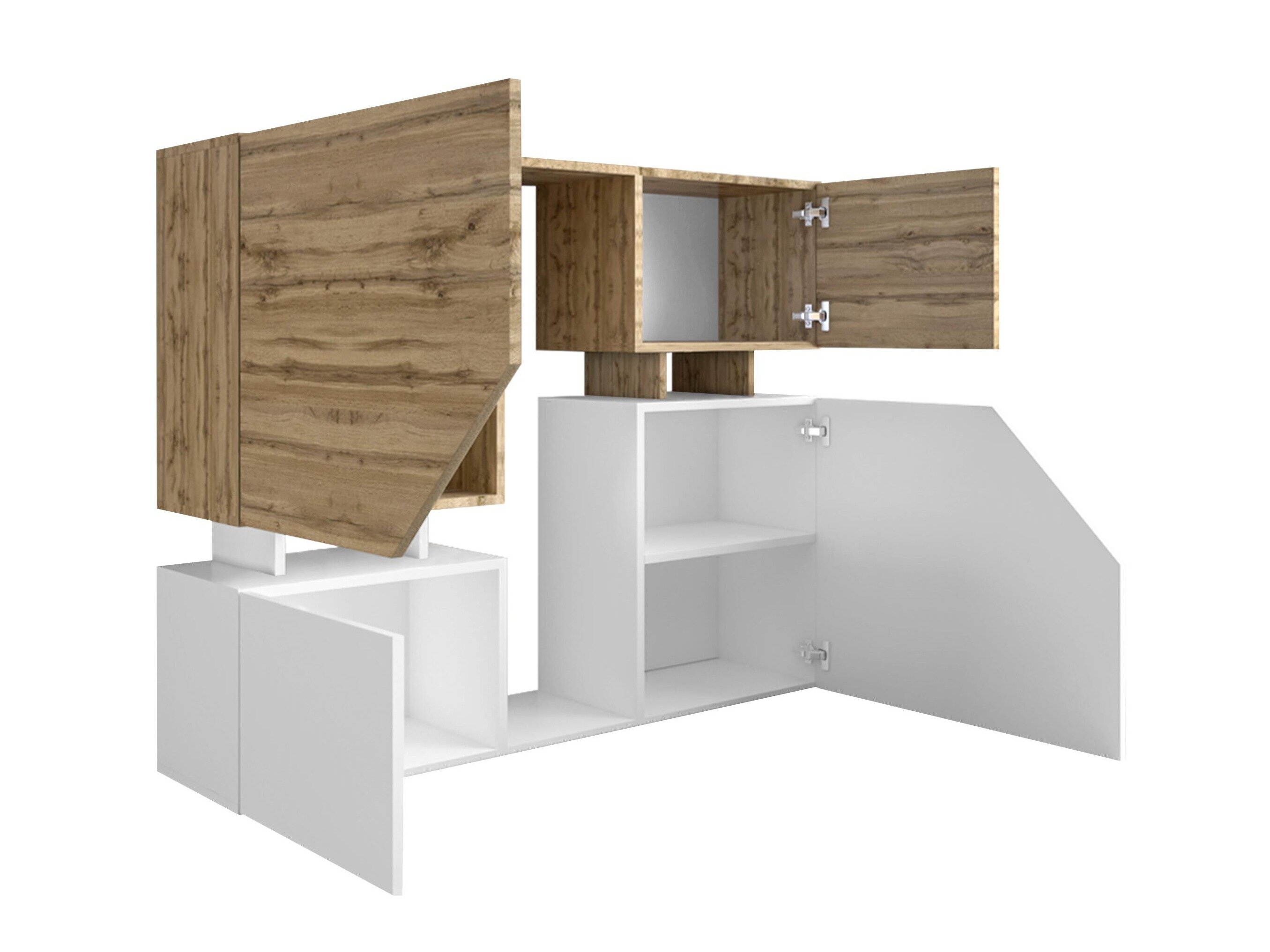 Dressoir Comfivo Daldune (Notenhout + Zwart)