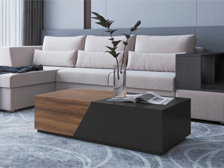 Transformeerbare salontafel Comfivo Daldune (Notenhout + Zwart)