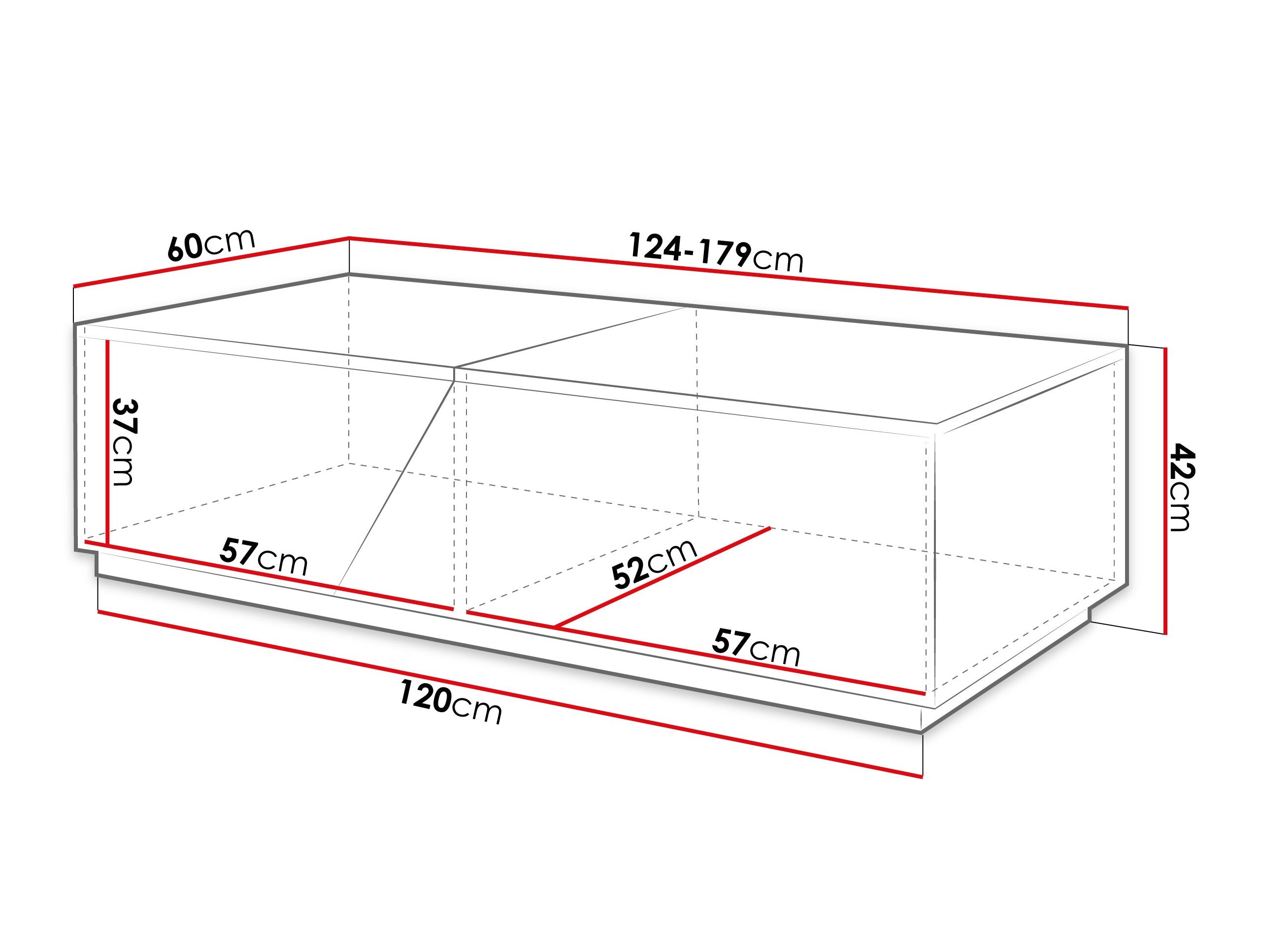 Transformeerbare salontafel Comfivo Daldune (Notenhout + Zwart)