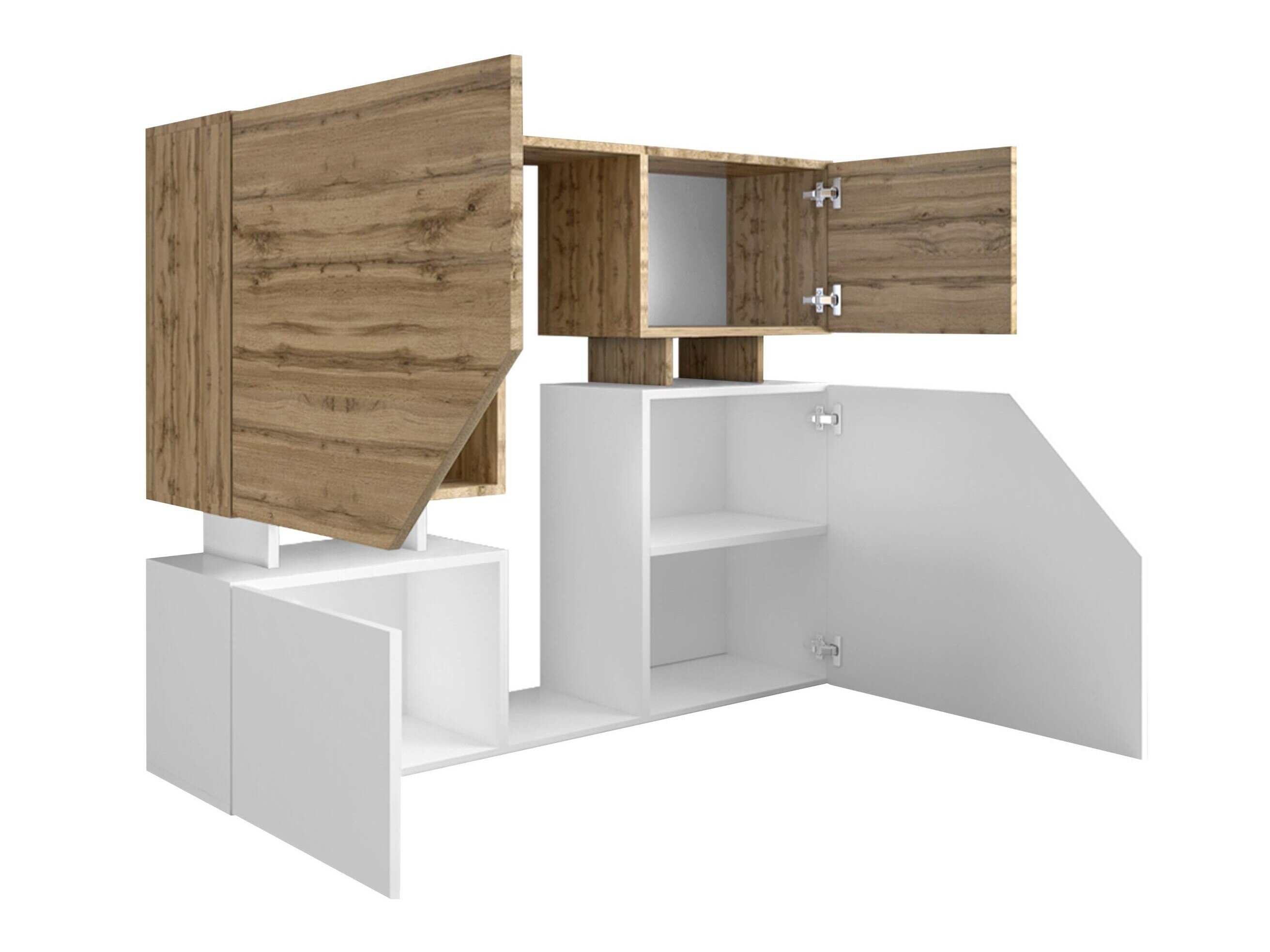 Woonkamerset Comfivo Daldune II (Notenhout + Zwart)