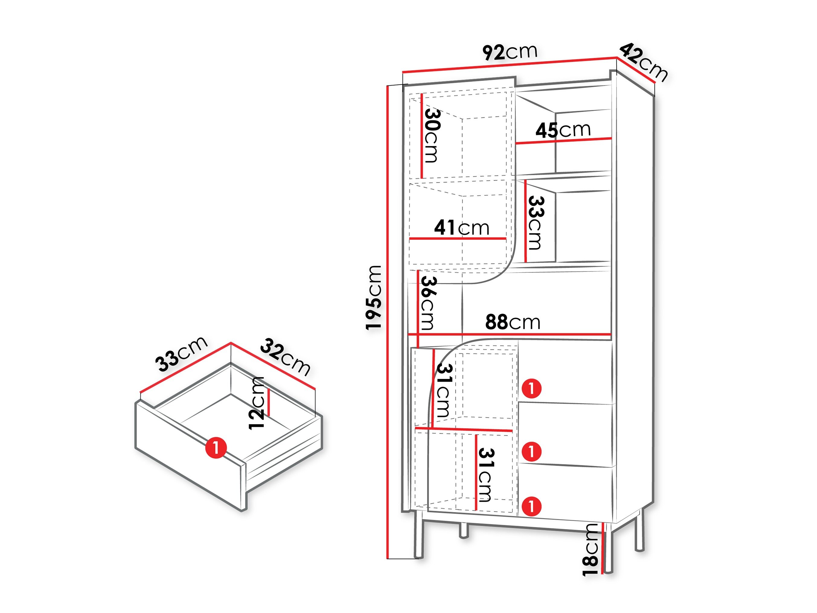 Boekenkast Dunsonu 101 (Beige + Eiken)