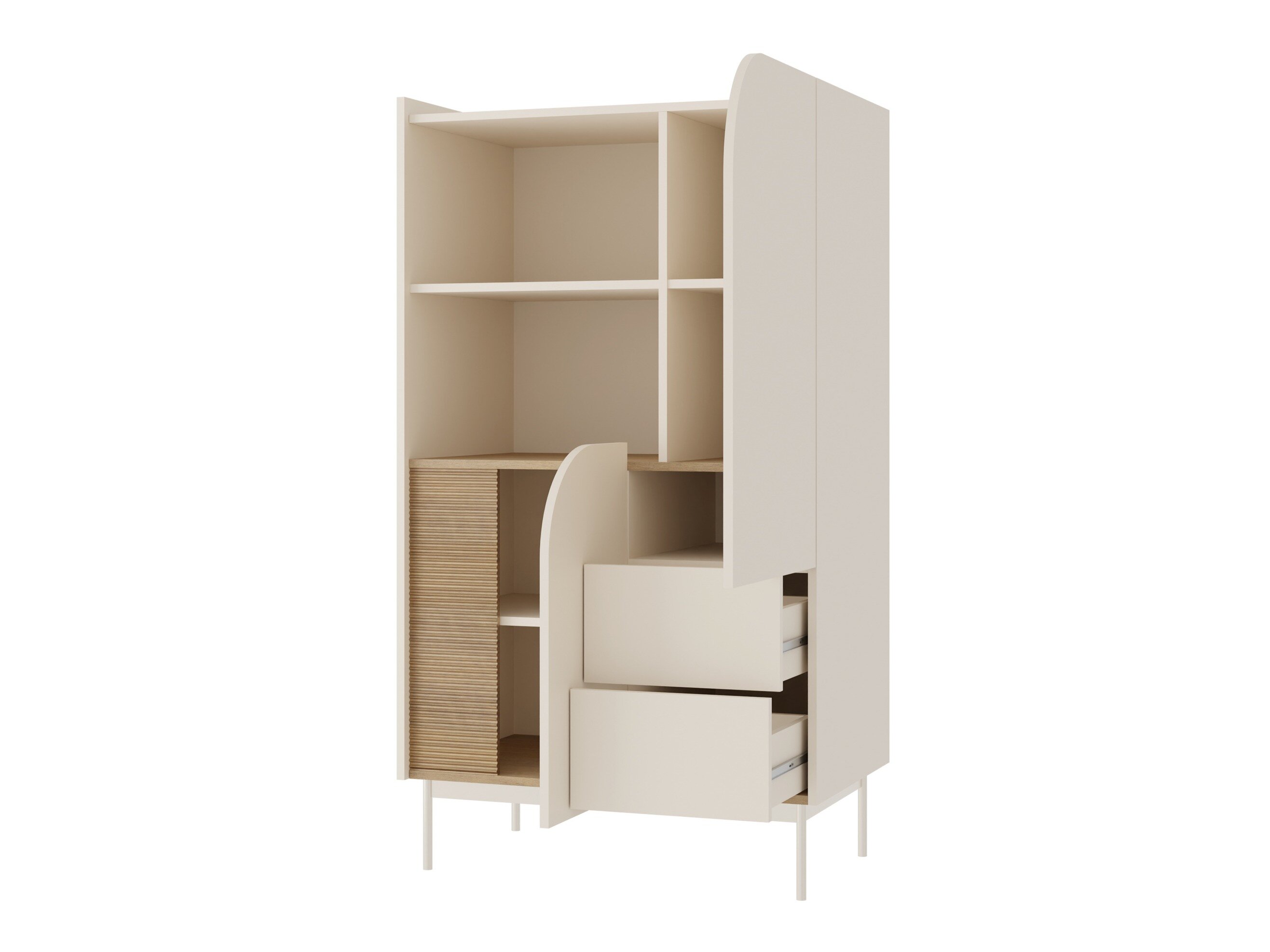 Boekenkast Dunsonu 103 (Eiken + Taupe)