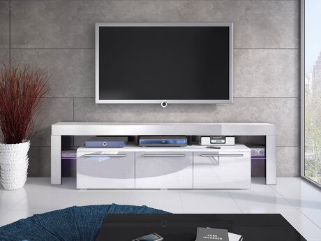 TV-meubel Arbor (Wit + Glanzend wit)