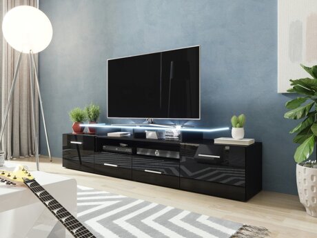 TV-alus Charlotte 117 (Must + Läikiv must)