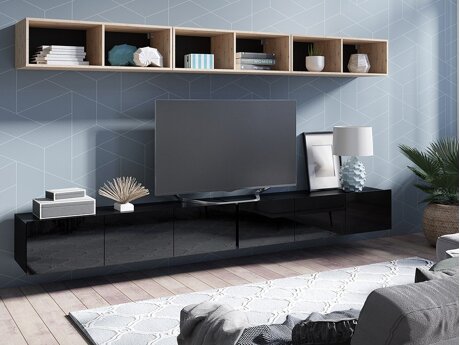 Stuemøbelsæt Remus XXXIII (Sort + Blank sort + Artisan eg)