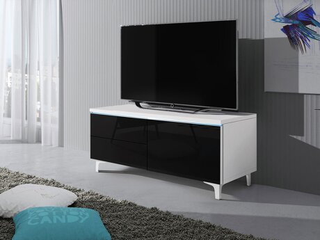 TV-meubel Uva IV (Wit + Glanzend zwart)