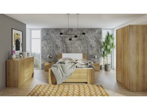 Schlafzimmer-Set Providence G122 (Goldene Eichenholzoptik + Soft Pik 017)