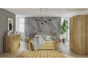 Schlafzimmer-Set Providence G122 (Goldene Eichenholzoptik + Soft Pik 029)