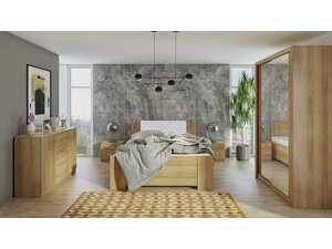 Schlafzimmer-Set Providence G112 (Goldene Eichenholzoptik + Soft Pik 017)