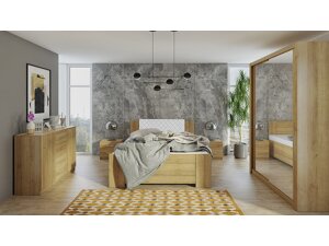Schlafzimmer-Set Providence G113 (Goldene Eichenholzoptik + Soft Pik 017)