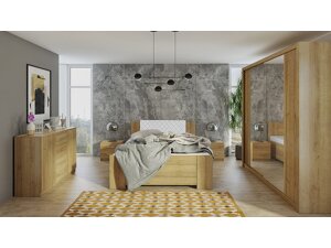 Schlafzimmer-Set Providence G114 (Goldene Eichenholzoptik + Soft Pik 017)