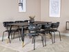 Маса и столове за трапезария Dallas 1258 (Флорален модел + Черен)