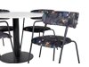 Маса и столове за трапезария Dallas 1299 (Флорален модел + Черен)