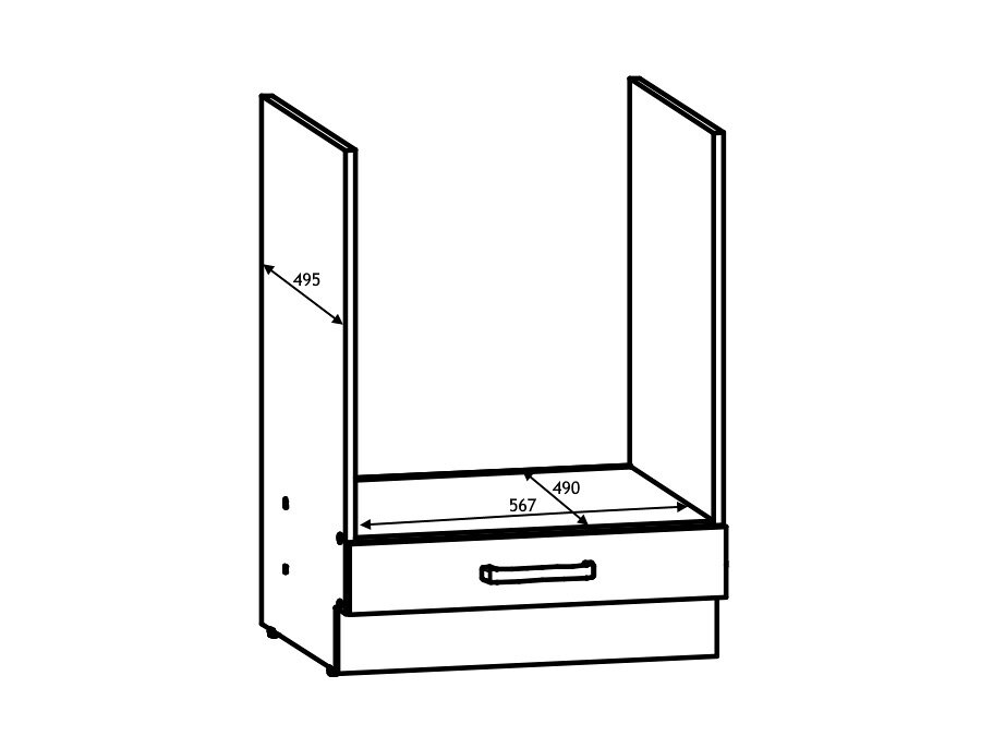 Шкаф за вградени домакински уреди Optima 132